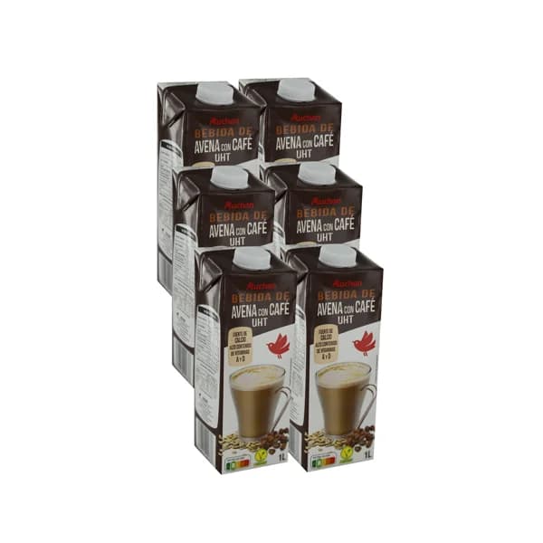AUCHAN Bebida avena café 6 x 1 l Producto Alcampo - 6 l - Imagen del producto en Findit