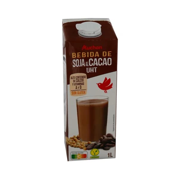 AUCHAN Bebida de soja con sabor a chocolate 1 l. Producto Alcampo - 1 l - Imagen del producto en Findit