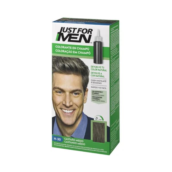 JUST FOR MEN Loción colorante para hombre tono H-30 castaño medio JUST FOR MEN 30 ml. - 1 ud - Imagen del producto en Findit