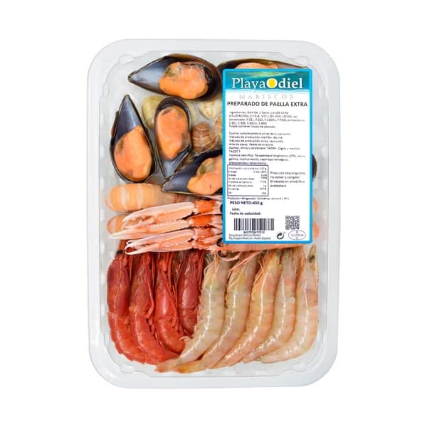 PLAYA ODIEL Preparado paella extra (Cigalas y carabineros) 450 g. - 0.45 kg - Imagen del producto en Findit