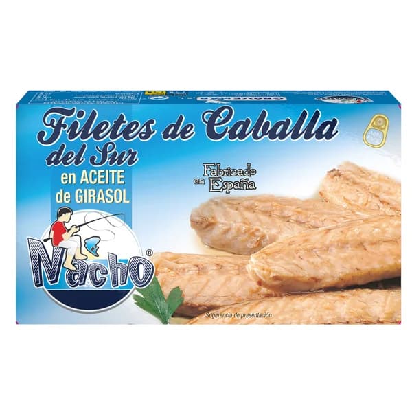 NACHO Filetes de caballa en aceite de girasol 53 g. - 0.05 kg - Imagen del producto en Findit