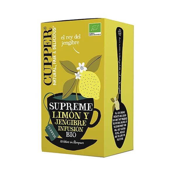 CUPPER Supreme Infusión de limón y jengibre ecológicos 20 uds. 50 g. - 0.05 kg - Imagen del producto en Findit