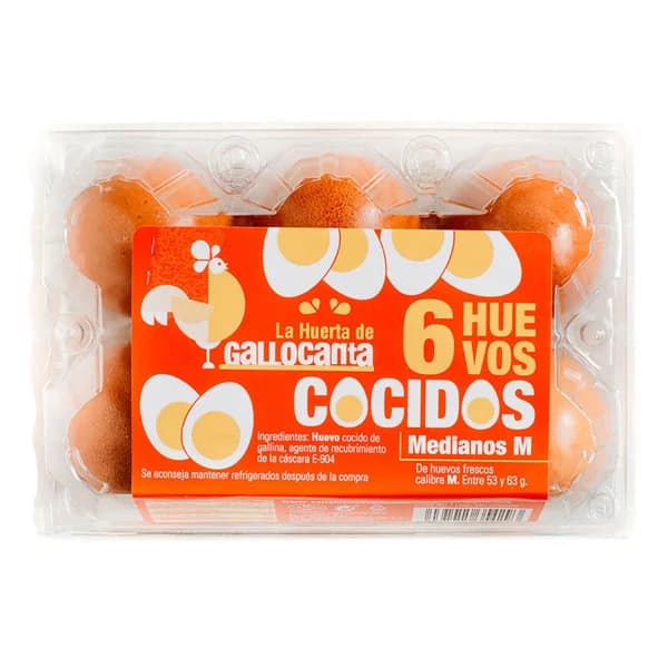 LA HUERTA DE GALLOCANTA Huevo cocidos medianos 6 unidades - 1 ud - Imagen del producto en Findit