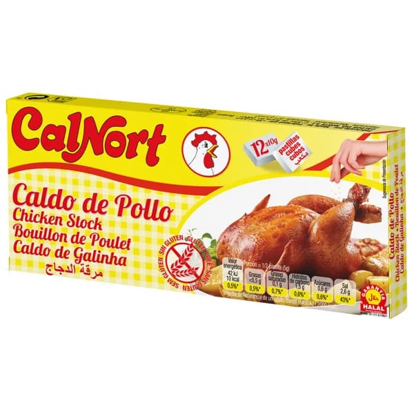 CALNORT Pastillas de caldo de pollo deshidratado, con garantia Halal 12 uds. 10 g. - 0.12 kg - Imagen del producto en Findit
