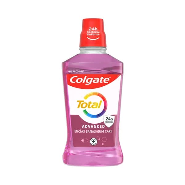 COLGATE Total advanced Enjuague bucal sin acohol de uso diario, acción fortificante y revitalizante de encías, con CPC 500 ml. - 0.5 l - Imagen del producto en Findit