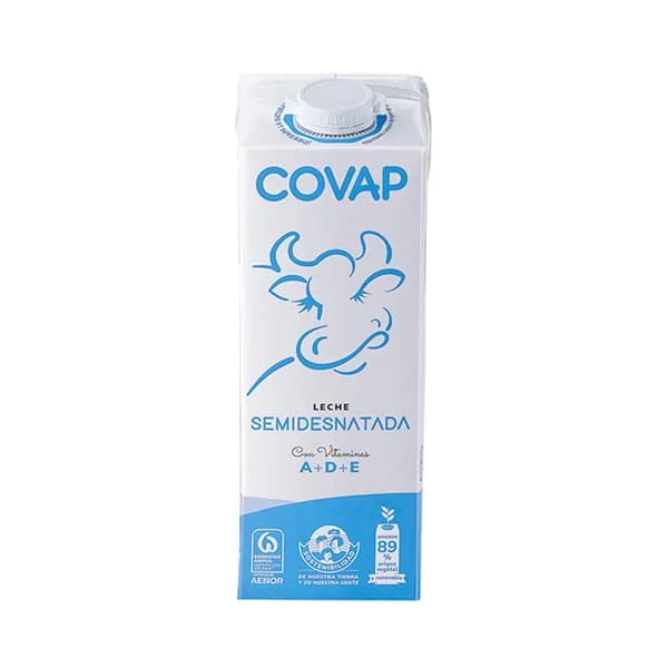 COVAP Leche semidesnatada de vaca de origen español 1 l. - 1 l - Imagen del producto en Findit
