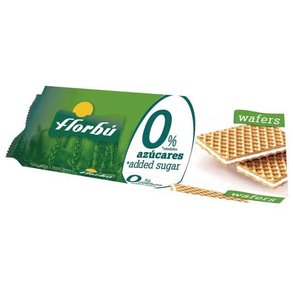 FLORBÚ Galletas de barquillo rellenas, sin azúcares añadidos 150 g. - 0.15 kg - Imagen del producto en Findit