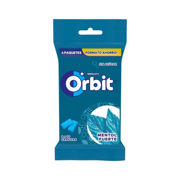 ORBIT Chicles de menta fuerte sin azúcares añadidos pack de 4 uds. 56 g. - 0.06 kg - Imagen del producto en Findit