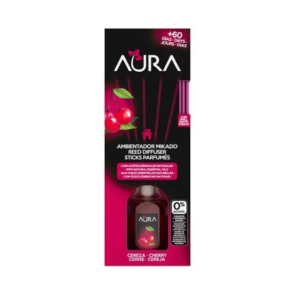 AURA Varillas ambientador olor cereza AURA 50 ml. - 0.05 l - Imagen del producto en Findit