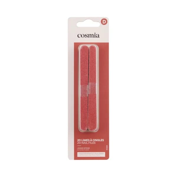 COSMIA Limas de uñas con lado grueso y fino, para uñas resistentes y postizas 20 uds. - 1 ud - Imagen del producto en Findit