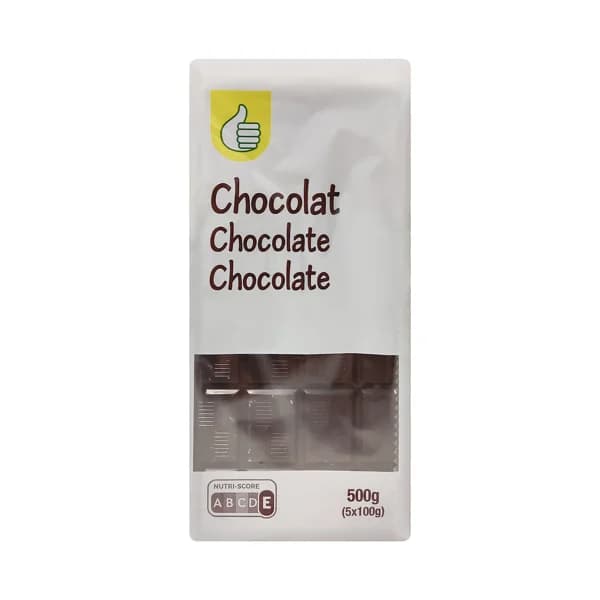 PRODUCTO ECONÓMICO ALCAMPO Tabletas de chocolate negro 5 x 100 g. - 0.5 kg - Imagen del producto en Findit