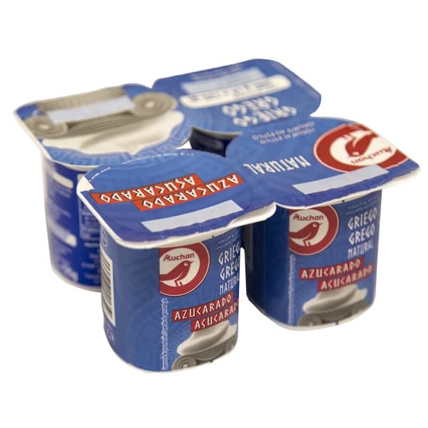 AUCHAN Yogur estilo griego, natural azucarado 4 x 125 g. Producto Alcampo - 0.5 kg - Imagen del producto en Findit