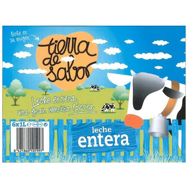 TIERRA DE SABOR Leche de vaca entera 6 x 1 l. - 6 l - Imagen del producto en Findit