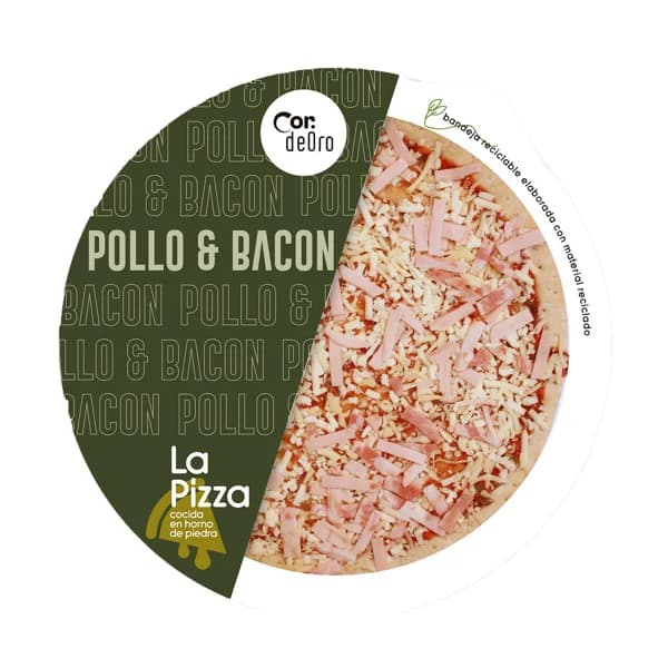 DEORO Pizza de pollo y bacon 400 g. - 0.4 kg - Imagen del producto en Findit
