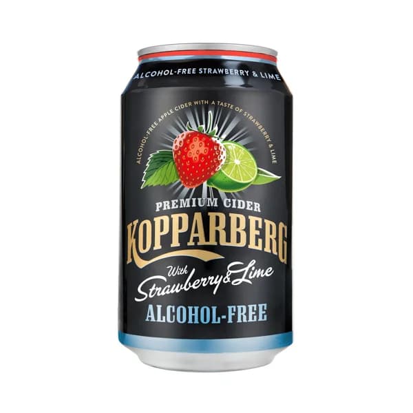 KOPPARBERG Cider sin alcohol con un toque de fresa y lima lata 33 cl. - 0.33 l - Imagen del producto en Findit