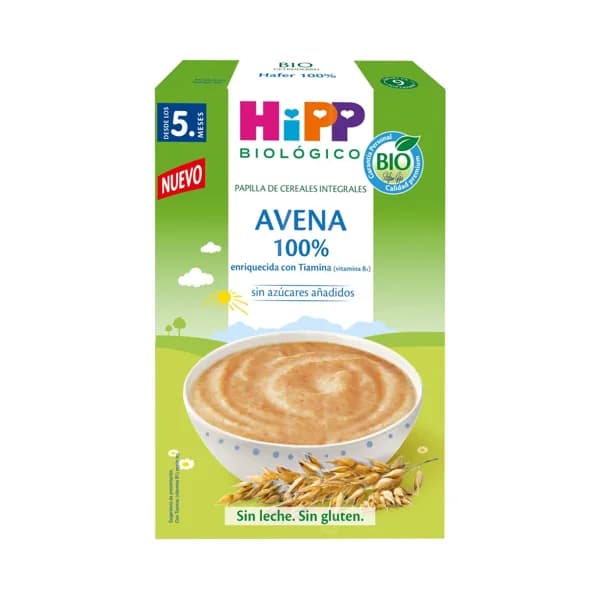 HIPP Biológico Papilla 100% avena integral ecológica, sin azúcares añadidos, a partir de 5 meses 200 g. - 0.2 kg - Imagen del producto en Findit