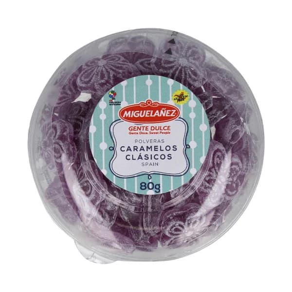 MIGUELAÑEZ Caramelos violeta (en polvera) MIGUELAÑEZ 80 g. - 0.08 kg - Imagen del producto en Findit