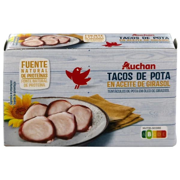 PRODUCTO ALCAMPO Tacos de pota en aceite de girasol 72 g. - 0.07 kg - Imagen del producto en Findit