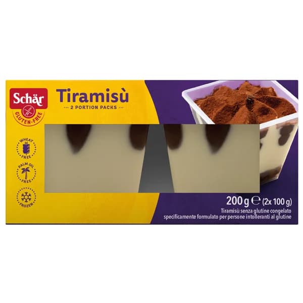 SCHÄR Tiramisú congelado, elaborado sin gluten 2 x 100 g. - 0.2 kg - Imagen del producto en Findit