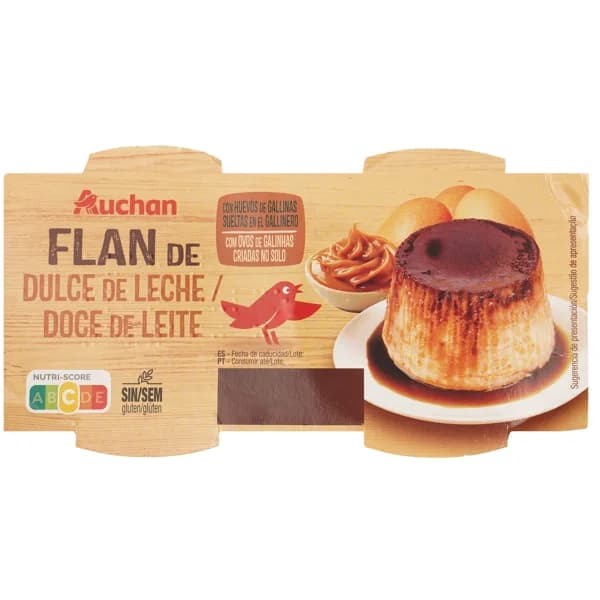 PRODUCTO AUCHAN Flan de dulce de leche 4X100g - 0.4 kg - Imagen del producto en Findit