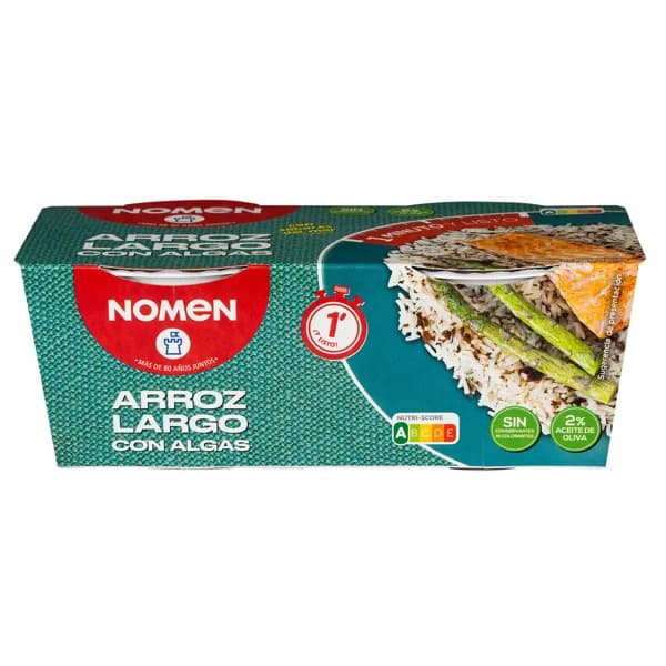 NOMEN Vasitos de arroz largo con algas 2 uds x 125 g - 0.25 kg - Imagen del producto en Findit
