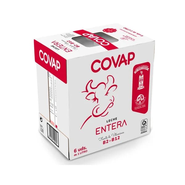 COVAP Leche entera de vaca de origen español 6 x 1l. - 6 l - Imagen del producto en Findit