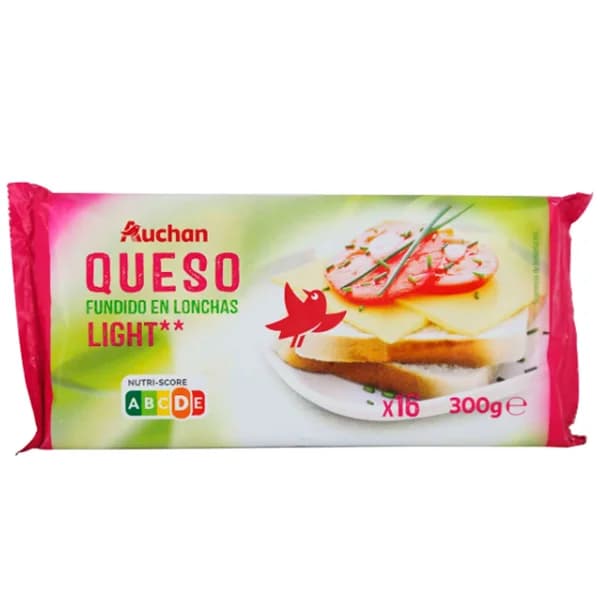 AUCHAN Queso fundido en lonchas light 300 g. Producto Alcampo - 0.3 kg - Imagen del producto en Findit