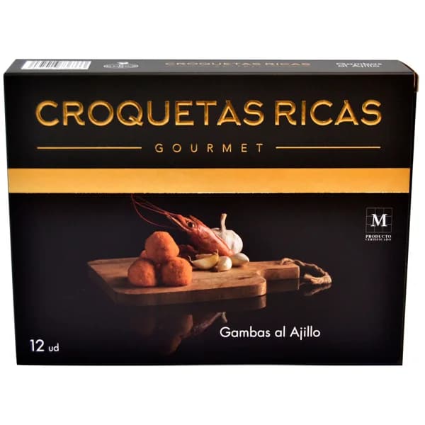 CROQUETAS RICAS Gourmet Croquetas congeladas de gambas al ajillo 12 uds. - 0.3 kg - Imagen del producto en Findit