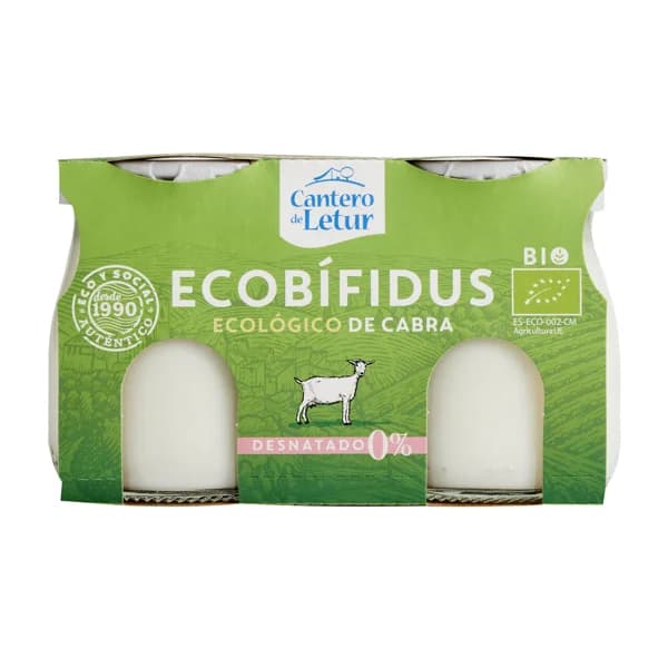 CANTERO DE LETUR Yogur de cabra con bífidus desnatado ecológico 2 uds x.125 g. - 0.25 kg - Imagen del producto en Findit