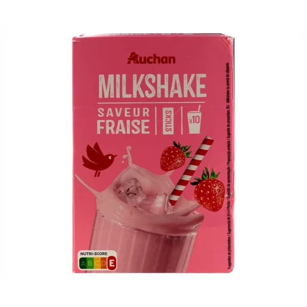 PRODUCTO ALCAMPO MILKSHAKE Preparado en polvo para bebida tipo batido  sabor fresa 10 sticks. - 0.2 kg - Imagen del producto en Findit