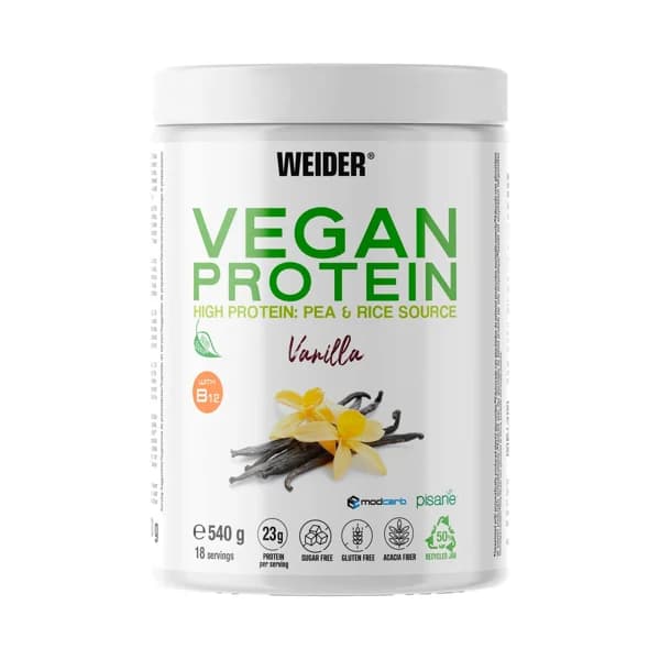 WEIDER Proteínas vegetal en polvo, son sabor a vainilla 540 g. - 0.54 kg - Imagen del producto en Findit
