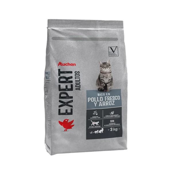 PRODUCTO ALCAMPO Alimento de gato pollo y arroz Auchan expert 3 kg. - 3 kg - Imagen del producto en Findit