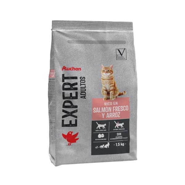 PRODUCTO ALCAMPO Alimento de gato salmón y arroz Auchan expert 1,5 kg. - 1.5 kg - Imagen del producto en Findit