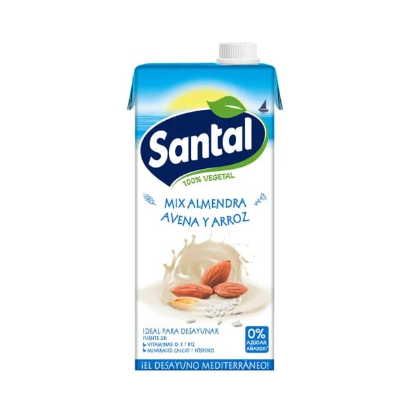 SANTAL Bebida 100% vegetal de almendra, avena y arroz 1 l. - 1 l - Imagen del producto en Findit