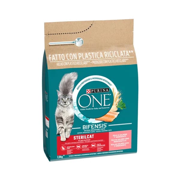 PURINA ONE Pienso para gatos esterilizados a base de salmón PURINA ONE 2,8 kg. - 1.5 kg - Imagen del producto en Findit