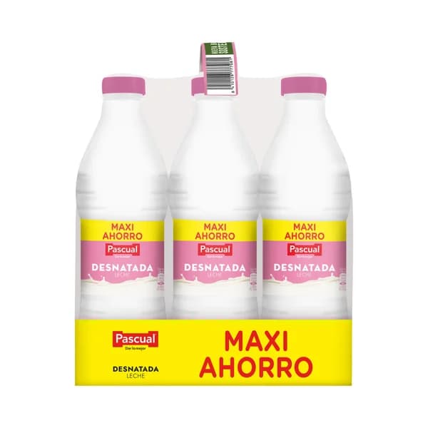 PASCUAL Leche de vaca desnatada 6 x 1 l. - 6 l - Imagen del producto en Findit