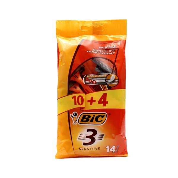 BIC Maquinilla de afeitar desechable con 3 hojas BIC Sensitive 3 14 uds. - 1 ud - Imagen del producto en Findit