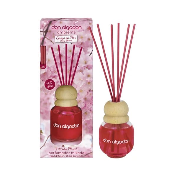 DON ALGODÓN Ambients Ambientador de varillas (Mikado), con aroma a Cereza en flor. - 0.06 l - Imagen del producto en Findit