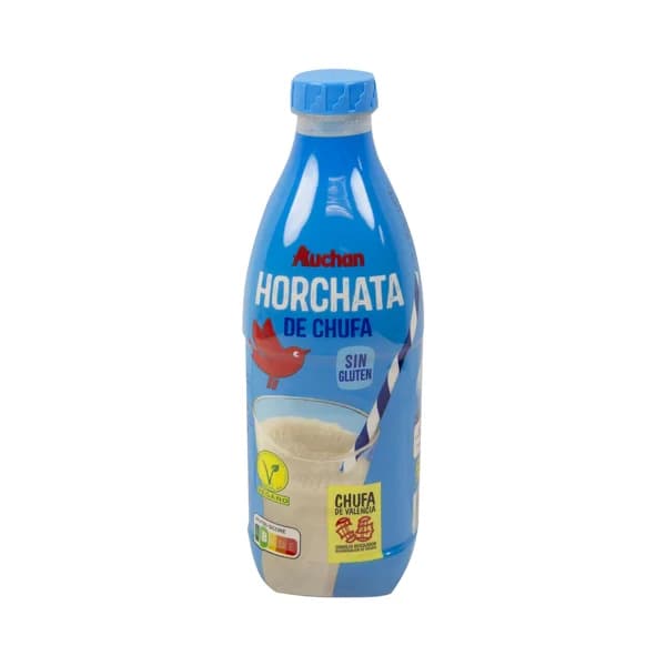 AUCHAN Horchata de chufa con denominación de origen Chufa de Valencia botella de 1 l Producto Alcampo - 1 l - Imagen del producto en Findit