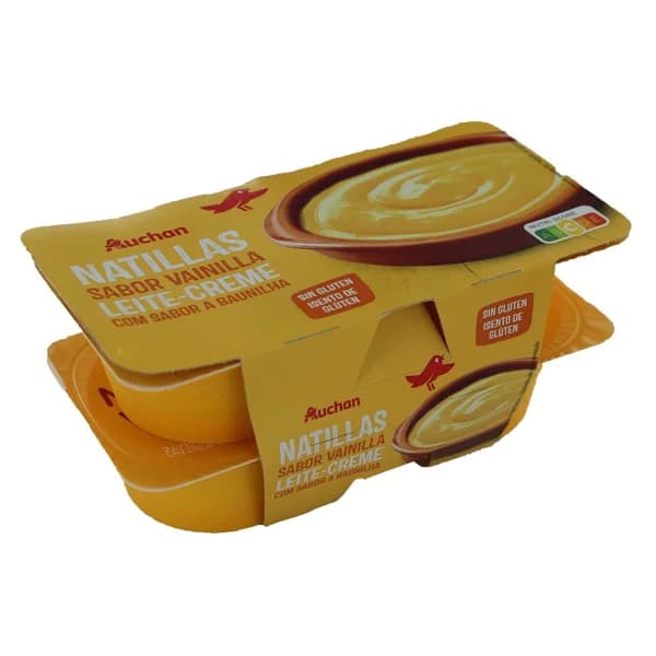 AUCHAN Natillas con sabor a vainilla 4 x 125 g. Producto Alcampo - 0.5 kg - Imagen del producto en Findit