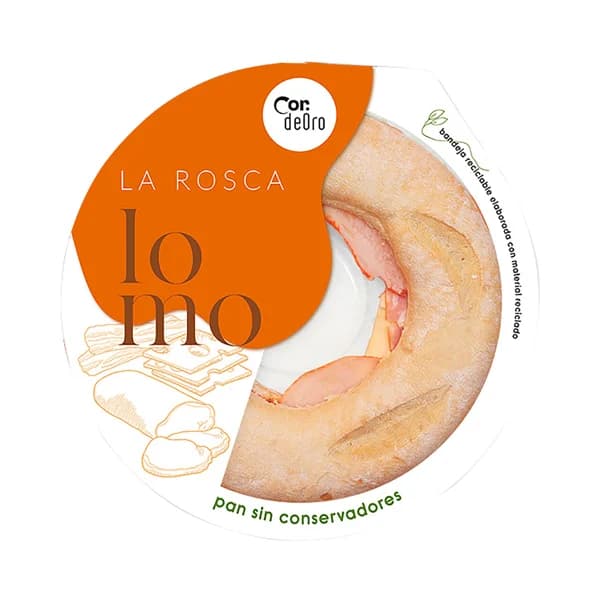 DEORO Rosquita rellena de queso fundido, fiambre de lomo adobado cocido, bacon cocido ahumado y salsa de tomate 220 g. - 0.22 kg - Imagen del producto en Findit
