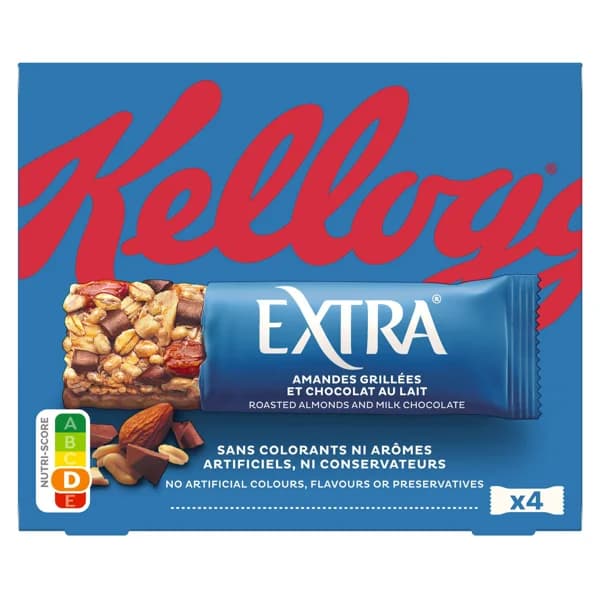 KELLOGG'S Extra Barritas de chocolate con leche 128 gr. - 0.13 kg - Imagen del producto en Findit