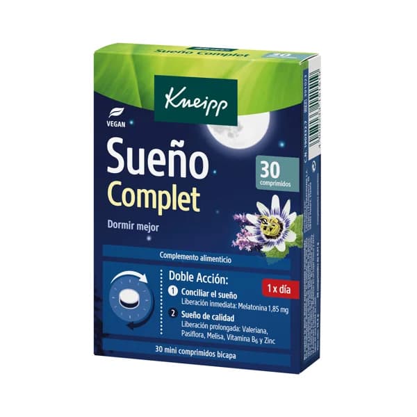 KNEIPP Sueño complet Complemento alimenticio a base extractos de plantas natuales para conciliar el sueño 30 uds. - 1 ud - Imagen del producto en Findit