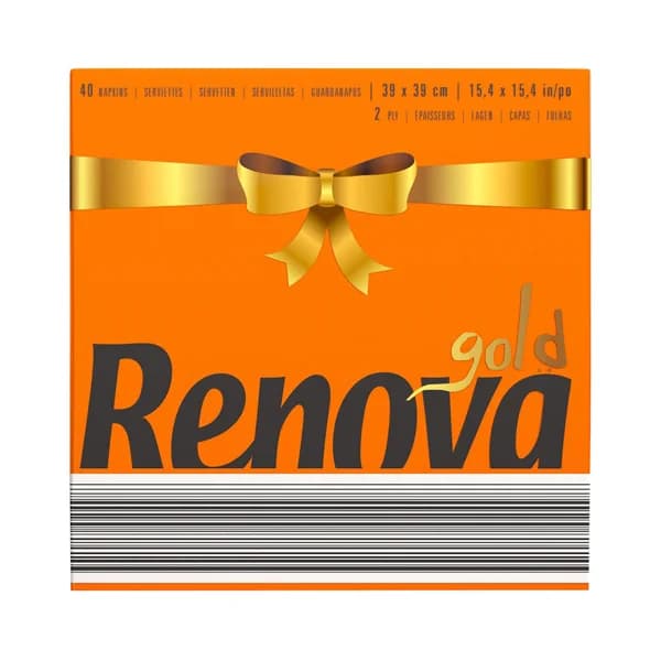 RENOVA Gold Servilletas de papel (39 x 39 cm) desechables de color naranja 40 uds. - 1 ud - Imagen del producto en Findit