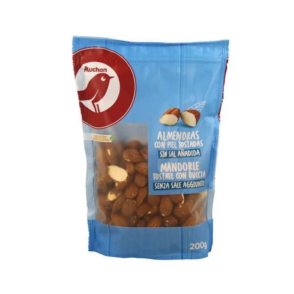 PRODUCTO ALCAMPO Almendras con piel tostadas sin sal añadida 200 g. - 0.2 kg - Imagen del producto en Findit