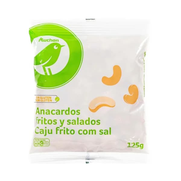 PRODUCTO ECONÓMICO ALCAMPO Anacardos fritos y salados PRODUCTO ECONÓMICO ALCAMPO 125 g. - 0.12 kg - Imagen del producto en Findit