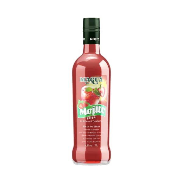 MAGUA Mojito de fresa (ron, zumo de lima, azucar, fresas y menta), listo para servir MAGUA botella de 70 cl. - 0.7 l - Imagen del producto en Findit