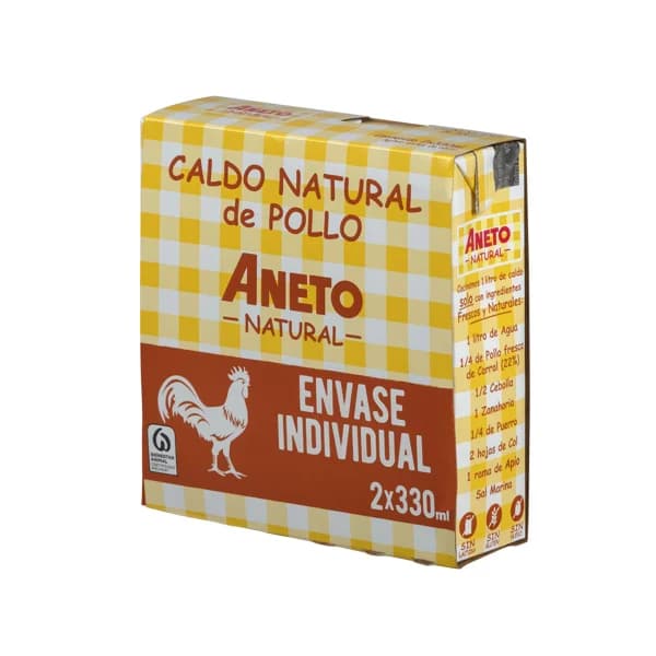 ANETO Caldo de pollo natural ANETO 2 x 330 ml. - 0.66 l - Imagen del producto en Findit