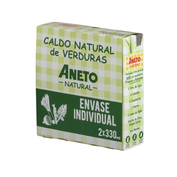 ANETO caldo de verduras natural ANETO 2 x 330 ml. - 0.66 l - Imagen del producto en Findit