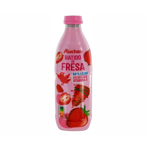 AUCHAN Batido de fresa, elaborado con un 88% de leche 1 l. Producto Alcampo - 1 l - Imagen del producto en Findit